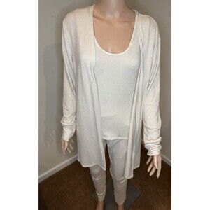 Venti6 Women's Knit tank, Knit Pants And Long Cardigan 3 Pc Set Size Medium